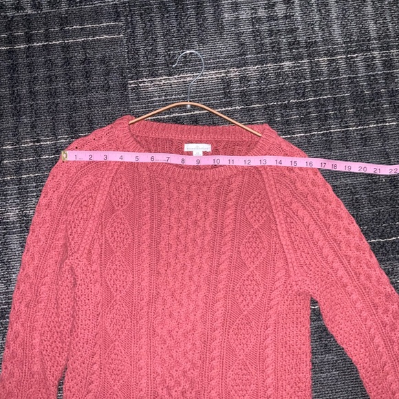 L.L.Bean Signature Cotton Fisherman Tunic Sweater Burgundy Maroon XS - Picture 9 of 10